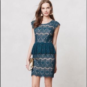 Anthropologie | Maeve Elsa Lace Peplum Dress